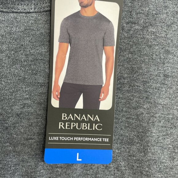 NEW Banana Republic Men's L Luxe Touch Performance Tee 100% Cotton Gray T-Shirt - Picture 5 of 6